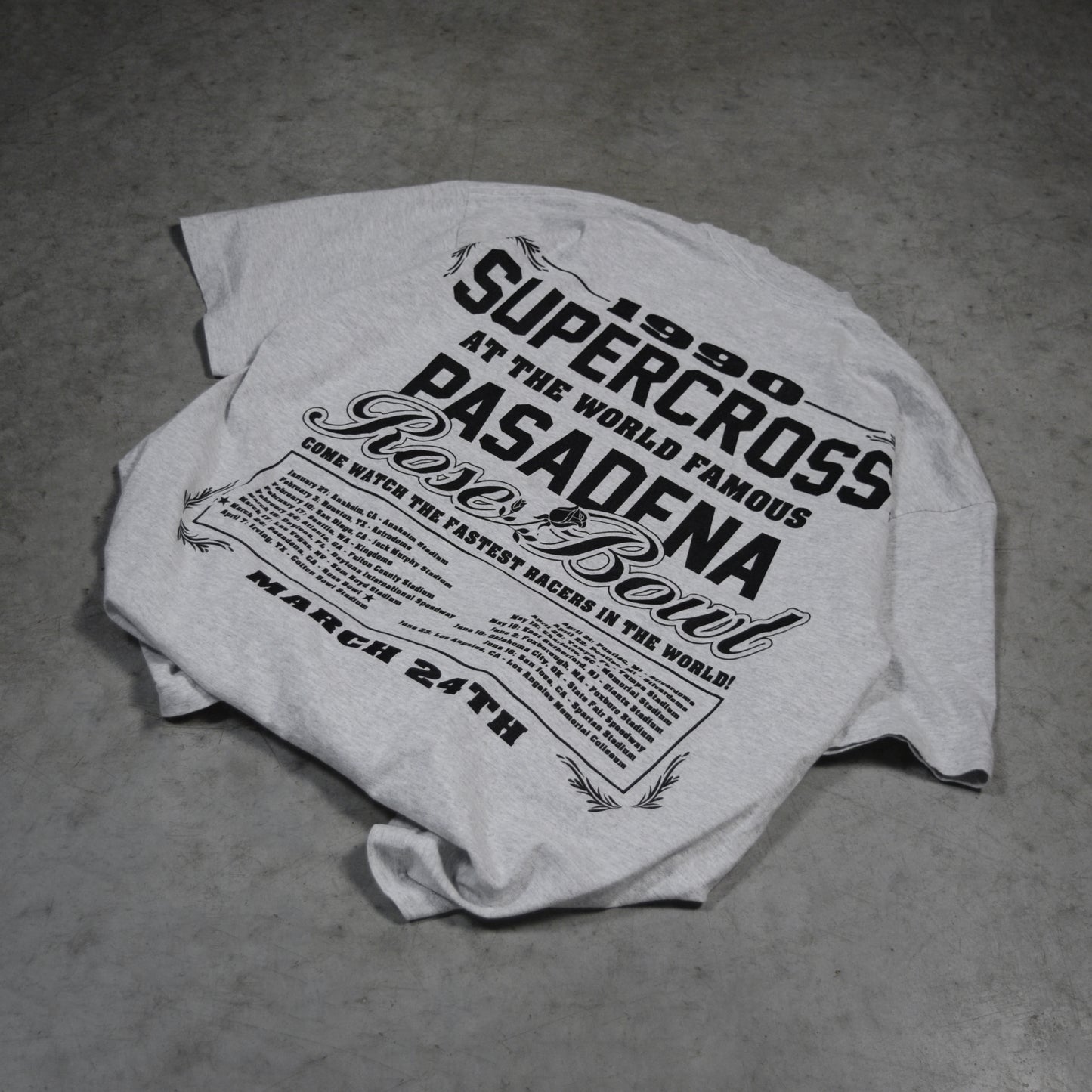 Dirt Studios® 1990 Pasadena Supercross T-Shirt - Vintage Ash