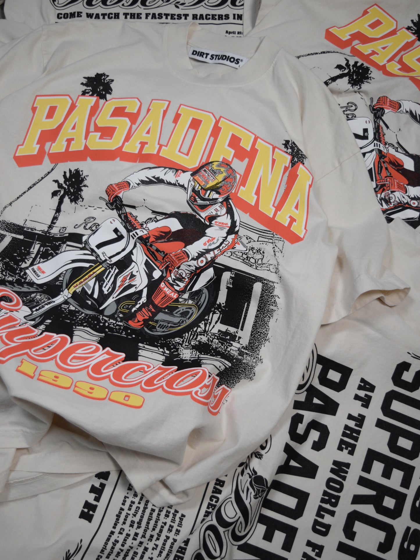 Dirt Studios® 1990 Pasadena Supercross T-Shirt - Vintage Cream