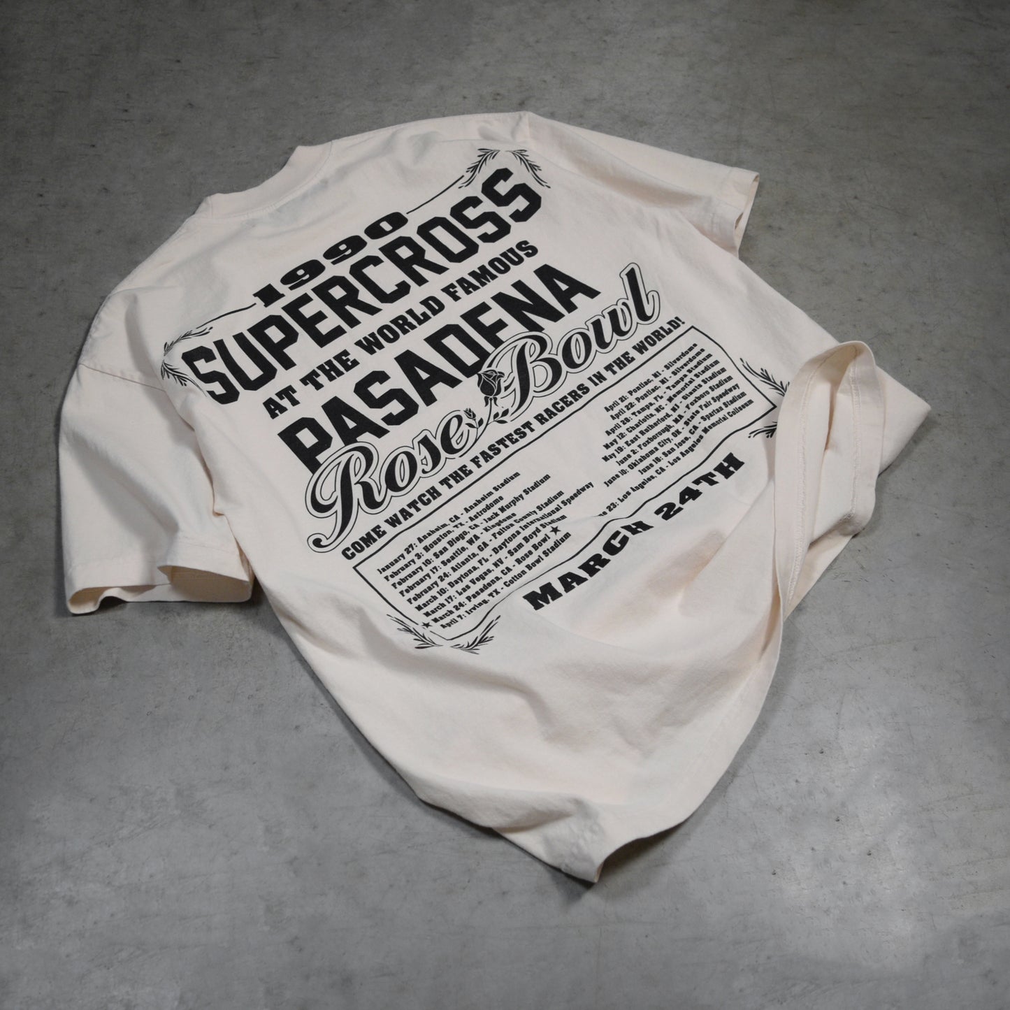 Dirt Studios® 1990 Pasadena Supercross T-Shirt - Vintage Cream