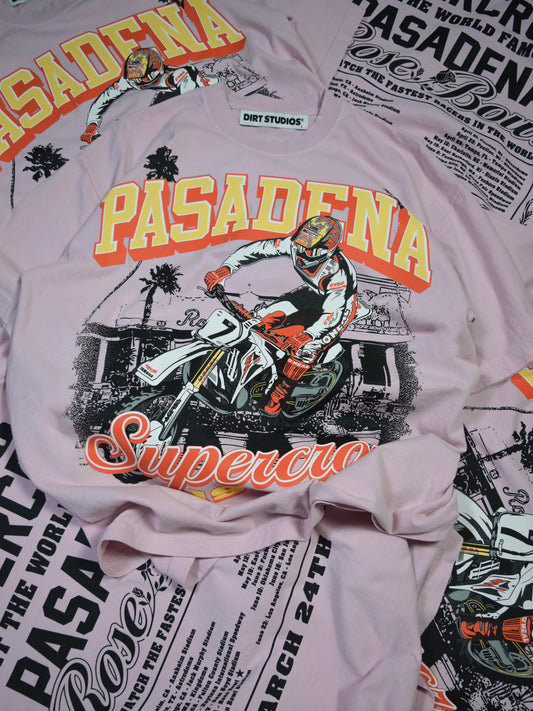 Dirt Studios® 1990 Pasadena Supercross T-Shirt - Vintage Pink