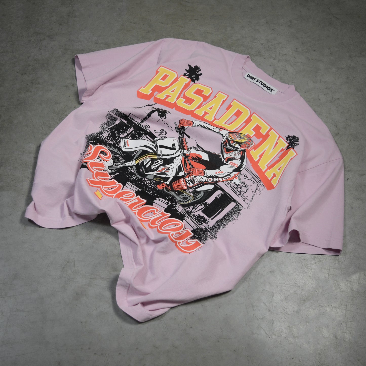 Dirt Studios® 1990 Pasadena Supercross T-Shirt - Vintage Pink