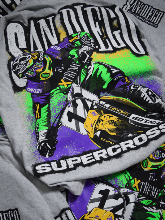Dirt Studios® 1993 San Diego Supercross T-Shirt - Flo Green