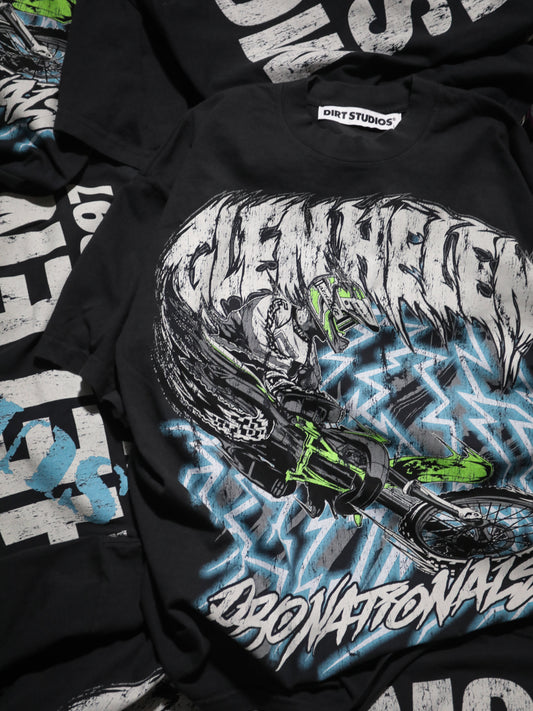 Dirt Studios® 1997 Glen Helen Pro Nationals T-Shirt - Off-Black / Dusty blue