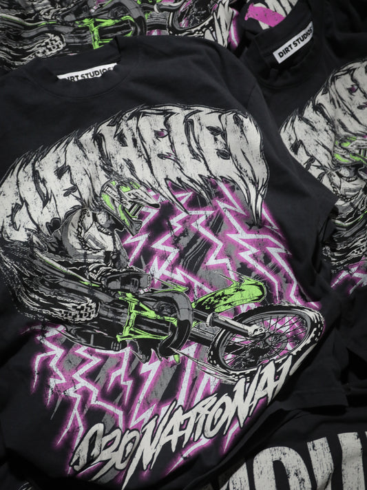 Dirt Studios® 1997 Glen Helen Pro Nationals T-Shirt - Off-Black / Dusty Purple