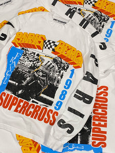 Dirt Studios® 1989 Paris-Bercy Supercross Heavyweight Long Sleeve T-Shirt - White