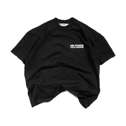 220 GSM Distressed Oversized Single Stitch T-Shirt - Black