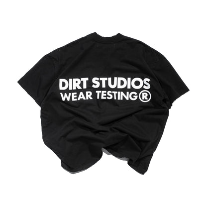 220 GSM Distressed Oversized Single Stitch T-Shirt - Black