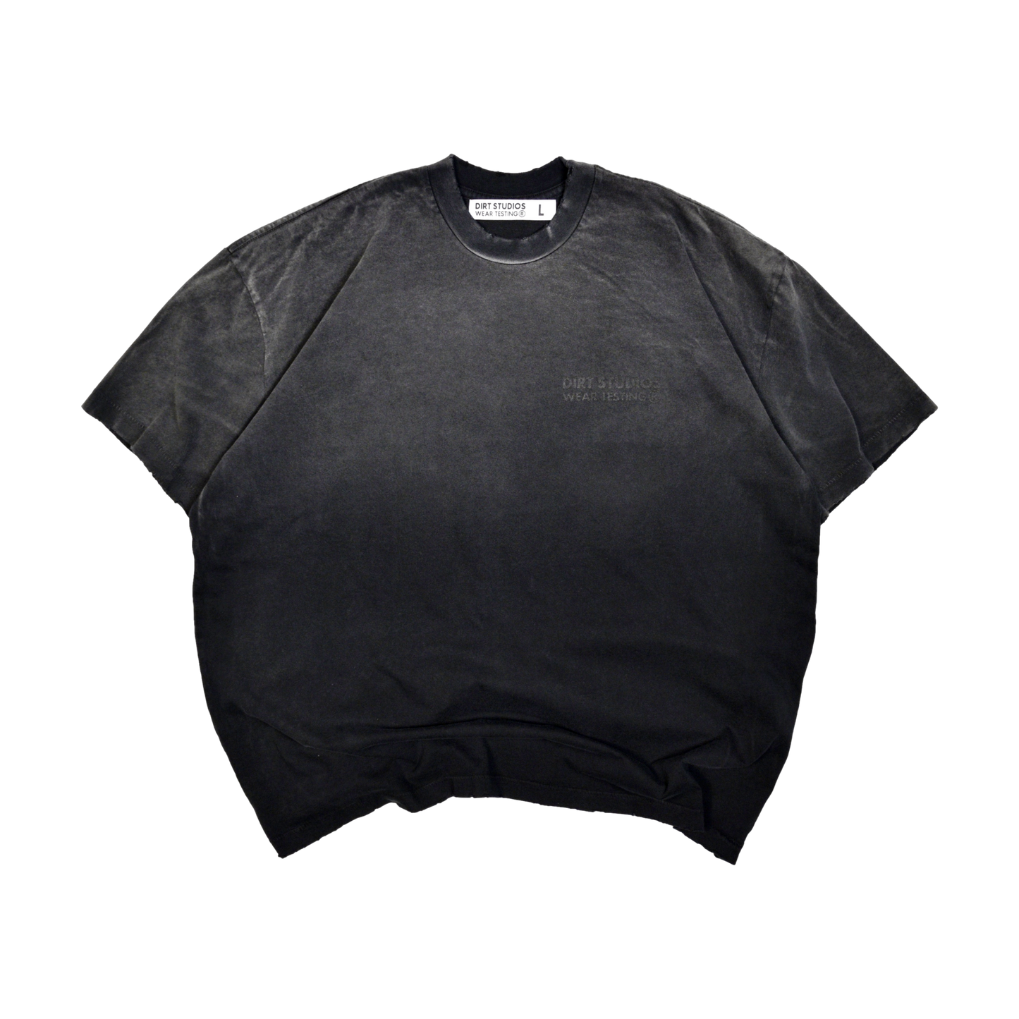 220 GSM Distressed Oversized Single Stitch T-Shirt - Vintage Black