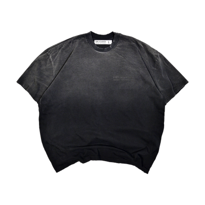 220 GSM Distressed Oversized Single Stitch T-Shirt - Vintage Black