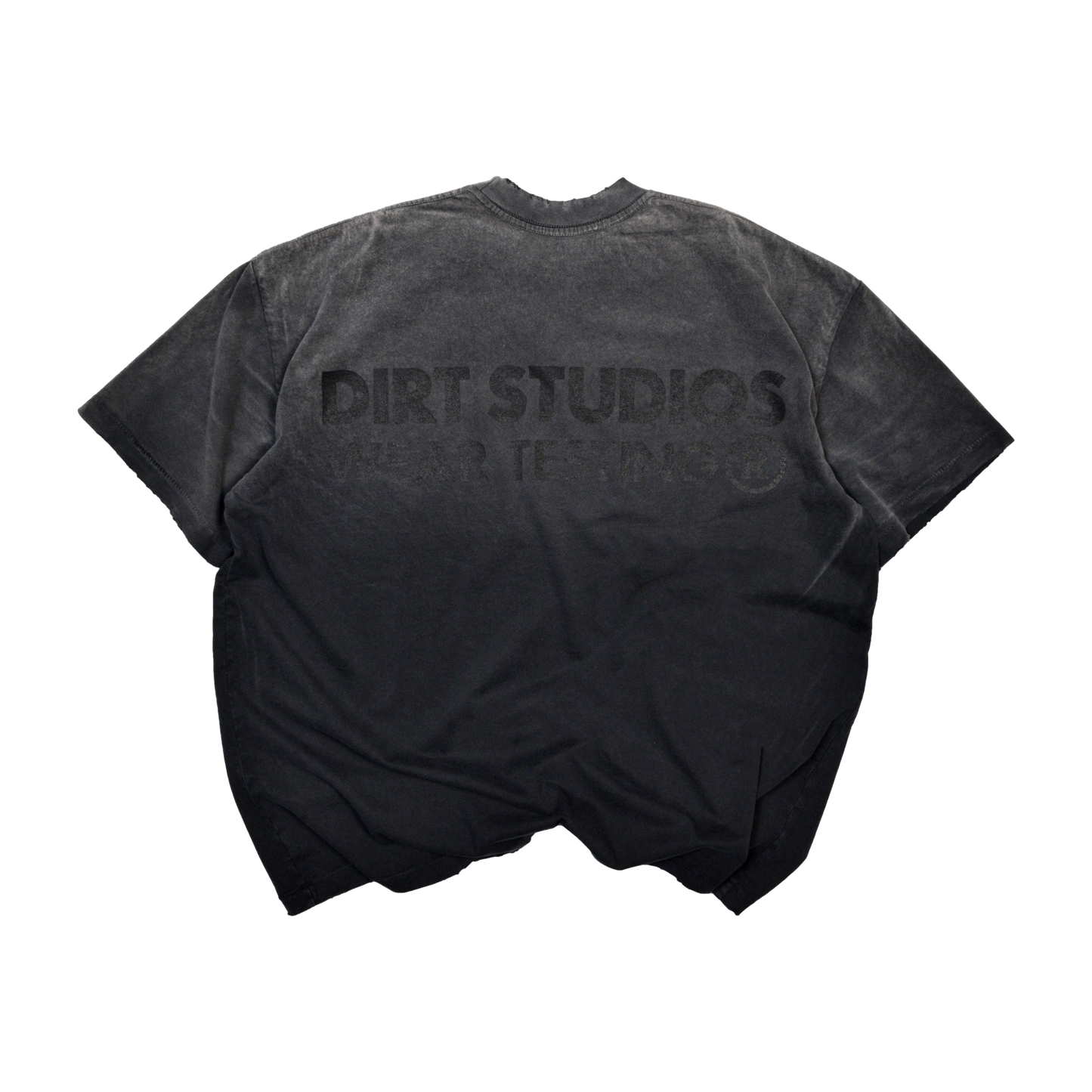 220 GSM Distressed Oversized Single Stitch T-Shirt - Vintage Black