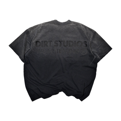 220 GSM Distressed Oversized Single Stitch T-Shirt - Vintage Black