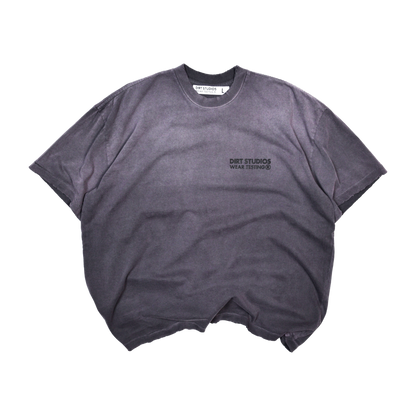 220 GSM Distressed Oversized Single Stitch T-Shirt - Vintage Plum