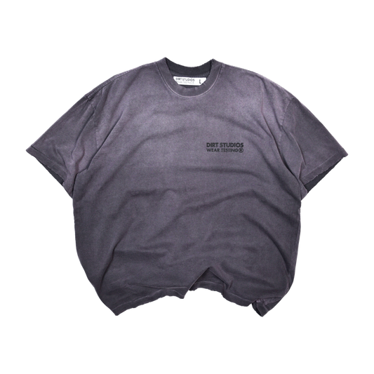 220 GSM Distressed Oversized Single Stitch T-Shirt - Vintage Plum