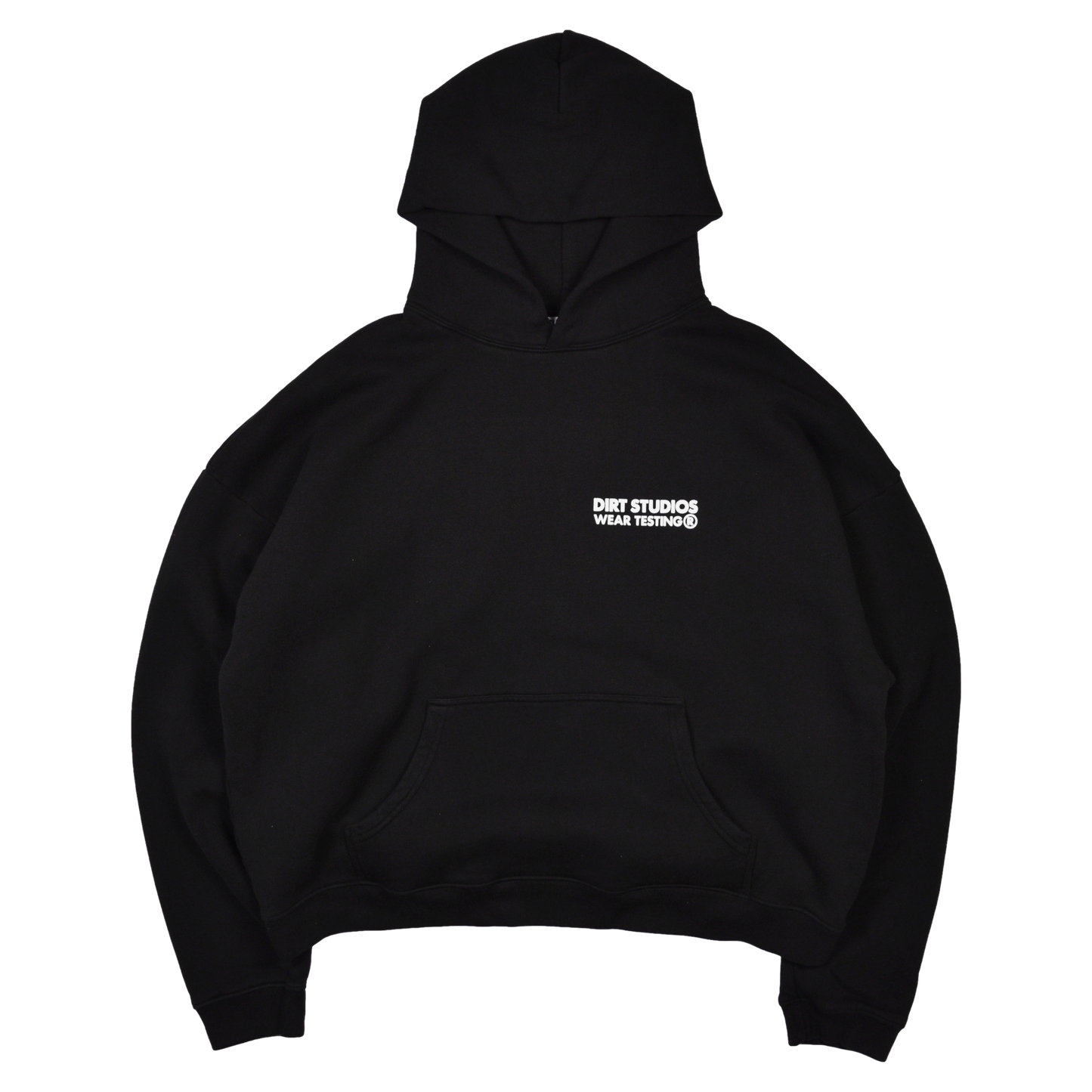 400 GSM Boxy Cropped Hooded Sweatshirt - Black