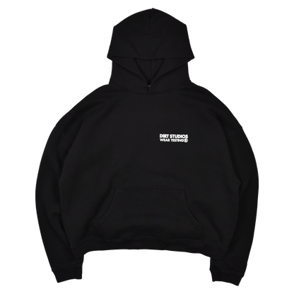 400 GSM Boxy Cropped Hooded Sweatshirt - Black