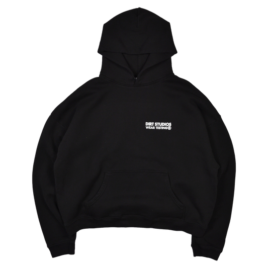 400 GSM Boxy Cropped Hooded Sweatshirt - Black