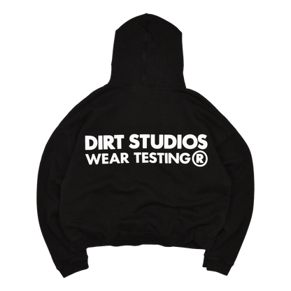 400 GSM Boxy Cropped Hooded Sweatshirt - Black