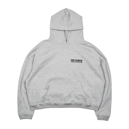400 GSM Boxy Cropped Hooded Sweatshirt - Heather Grey