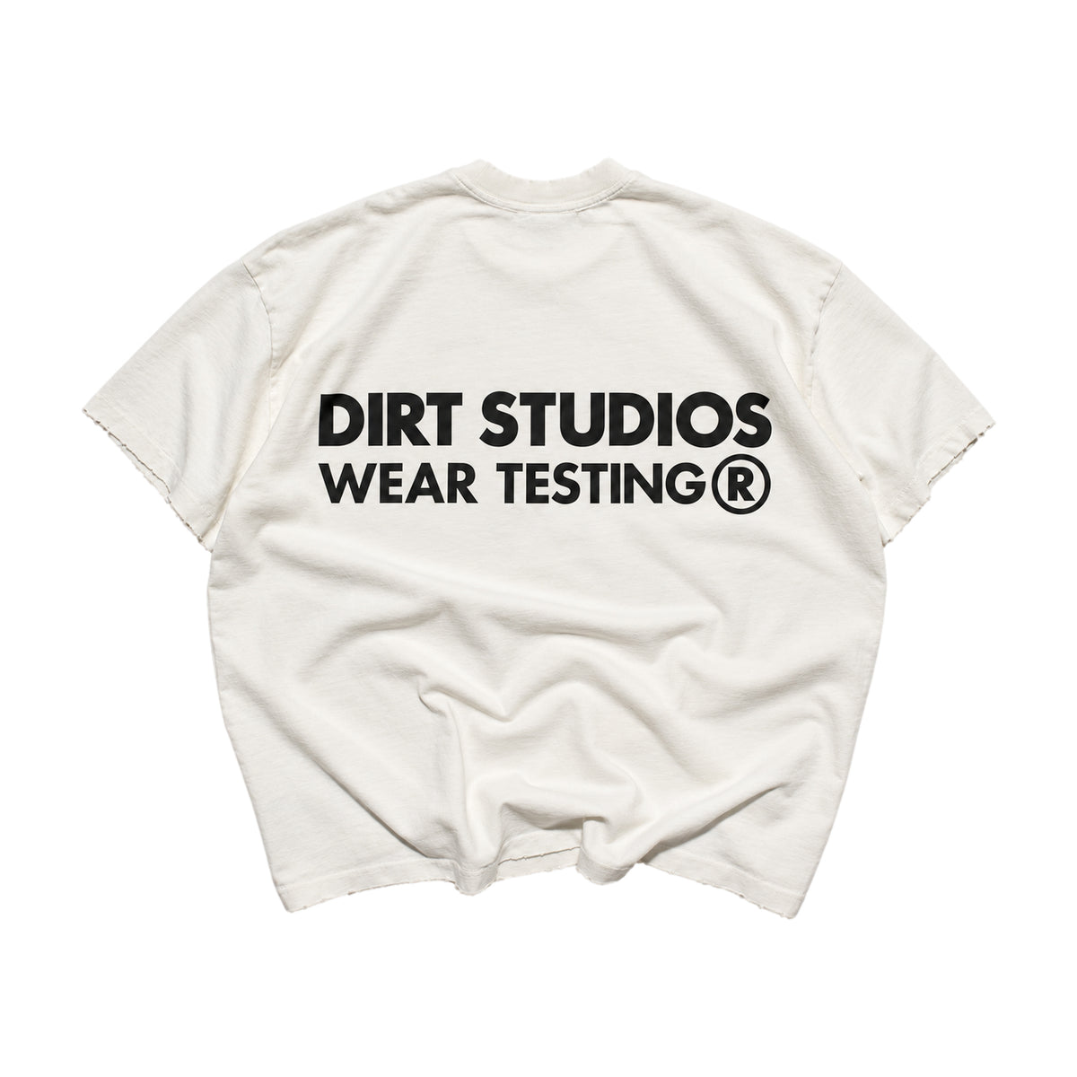 220 GSM Distressed Oversized Single Stitch T-Shirt - Bone