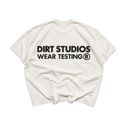 220 GSM Distressed Oversized Single Stitch T-Shirt - Bone