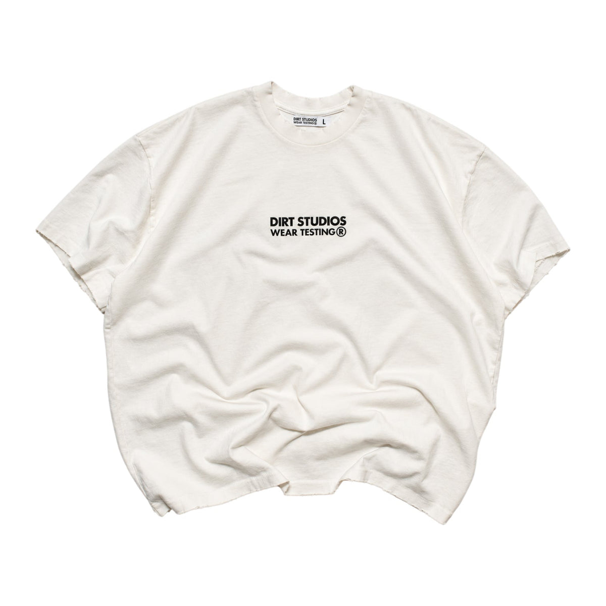 220 GSM Distressed Oversized Single Stitch T-Shirt - Bone
