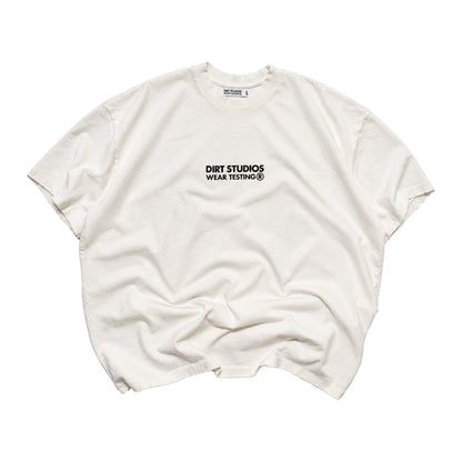 220 GSM Distressed Oversized Single Stitch T-Shirt - Bone