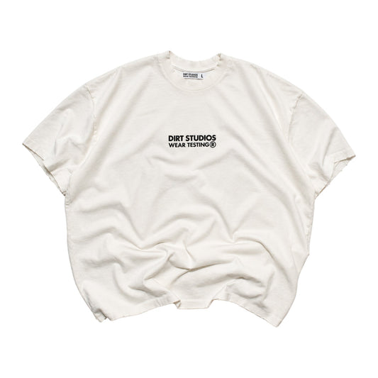 220 GSM Distressed Oversized Single Stitch T-Shirt - Bone