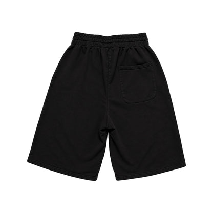 400 GSM French Terry Oversized Long Shorts - Noir
