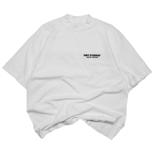 220 GSM Oversized Mock Neck T-Shirt - White