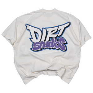 Ninety-Six Oversized Single Stitch T-Shirt - Bone / Tahoe Blue