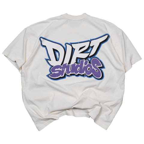 Ninety-Six Oversized Single Stitch T-Shirt - Bone / Tahoe Blue