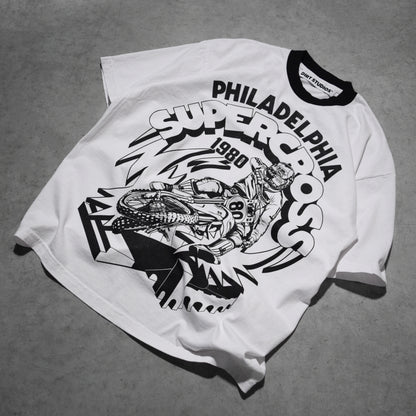 Dirt Studios® 1980 Philadelphia Supercross T-Shirt - White / Black
