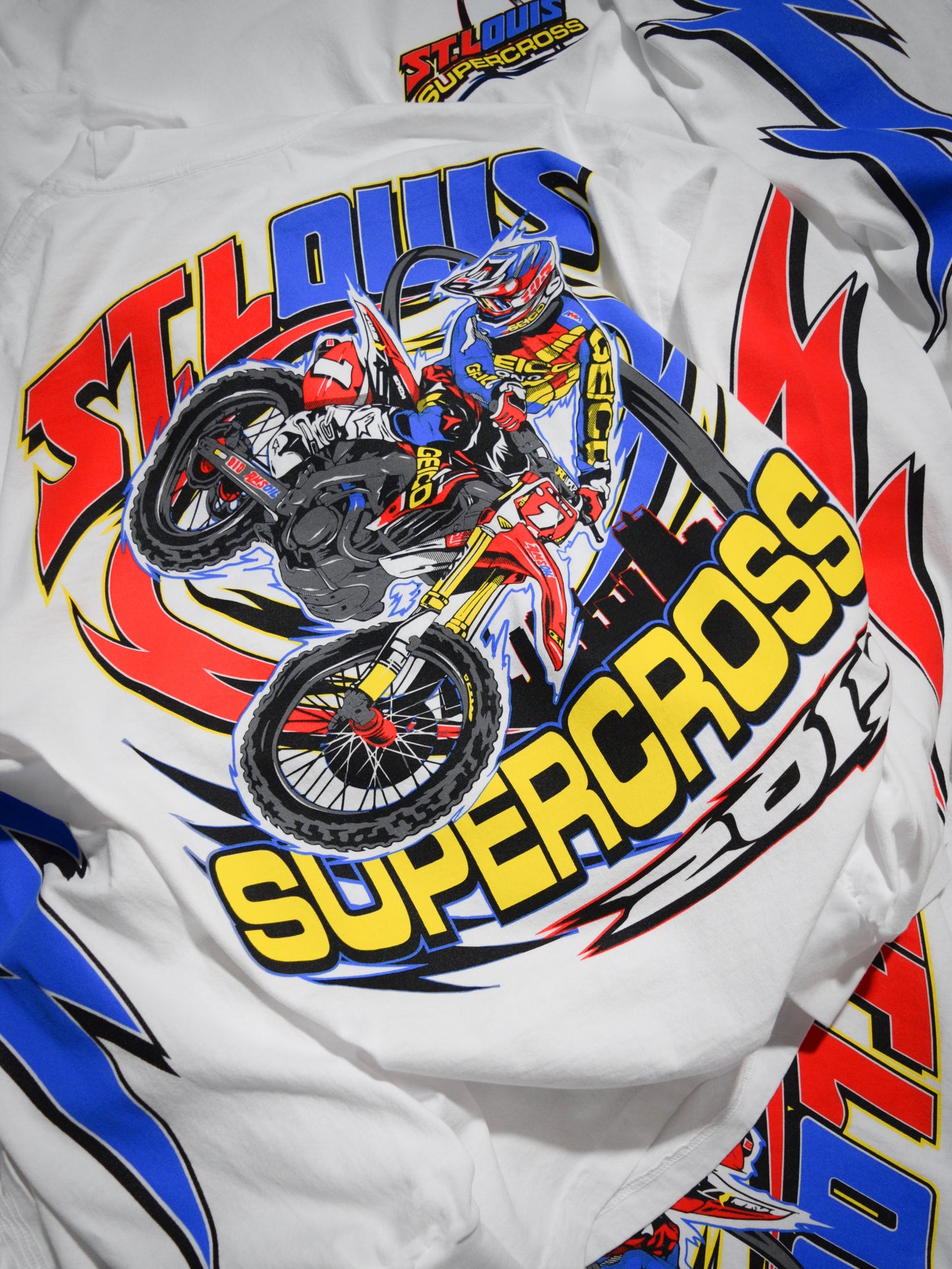 Dirt Studios® 2015 St. Louis Supercross Heavyweight Long Sleeve T-Shirt - White