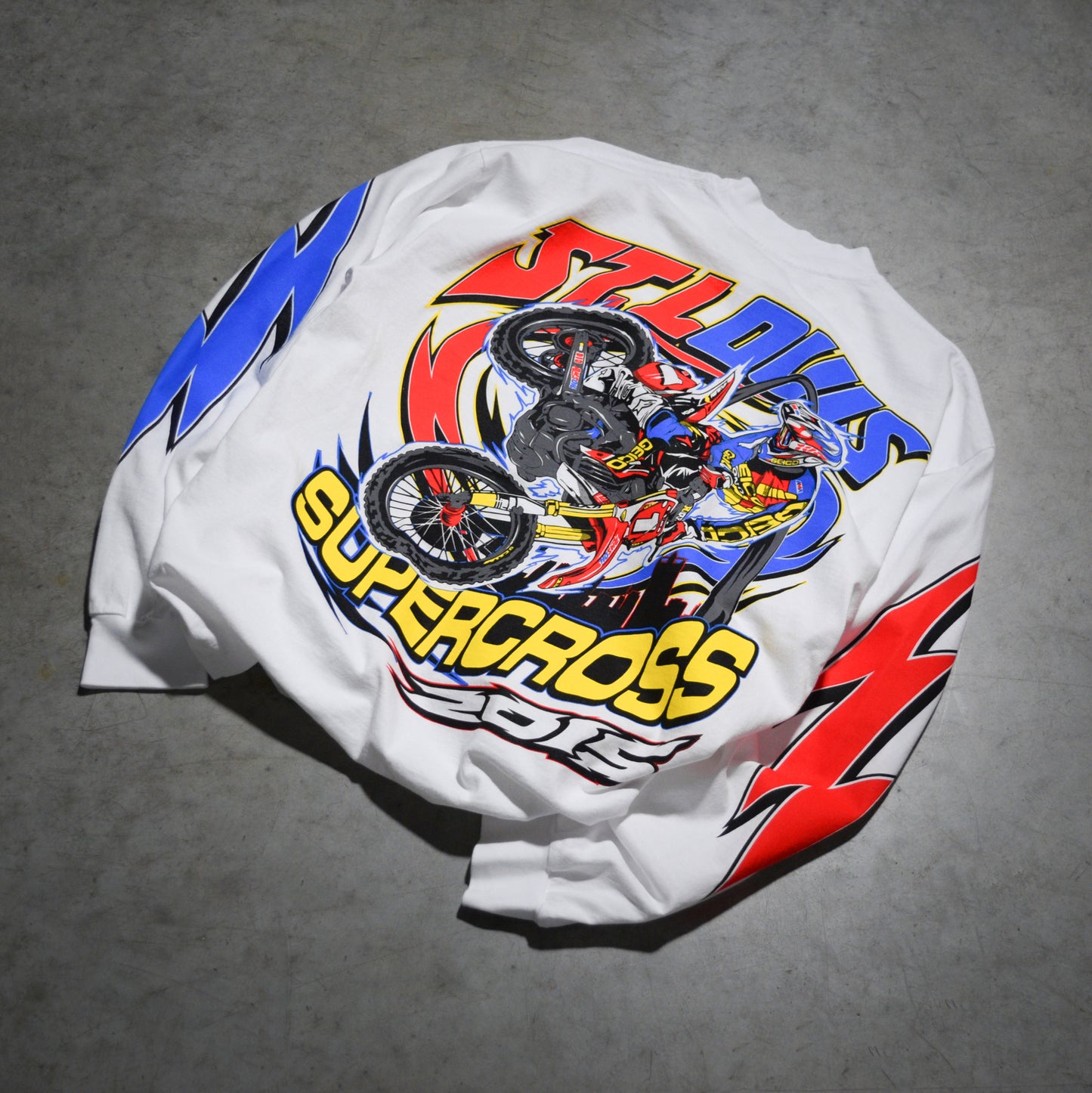 Dirt Studios® 2015 St. Louis Supercross Heavyweight Long Sleeve T-Shirt - White