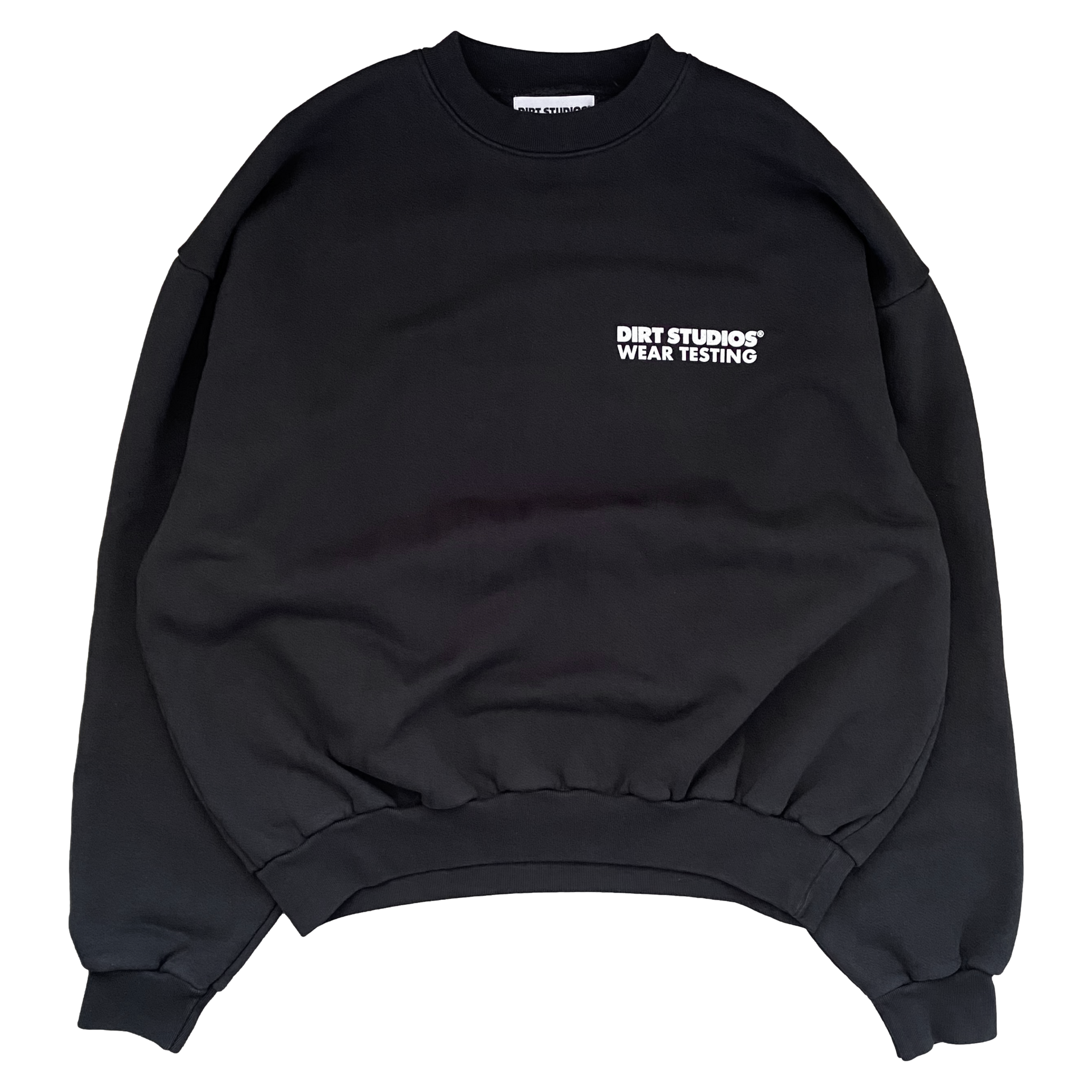 WEAR TESTING Oversized Crewneck Sweatshirt - Washed Black