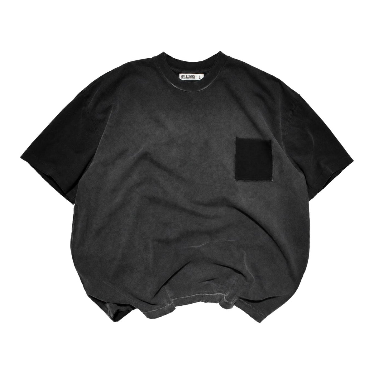 220 GSM Oversized Deconstructed Pocket T-Shirt - Weathered Black