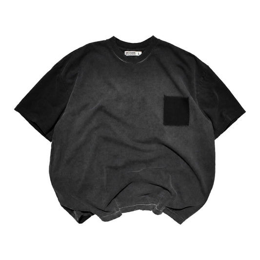 220 GSM Oversized Deconstructed Pocket T-Shirt - Weathered Black